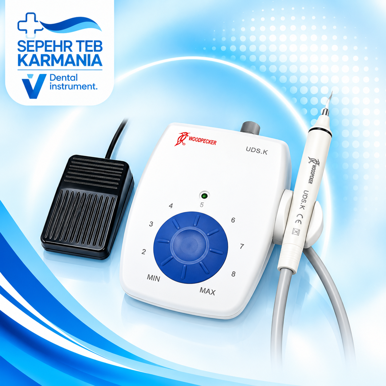 دستگاه جرمگیر دندانپزشکی فایبراپتیک وودپیکر Woodpecker مدل UDS.K LED